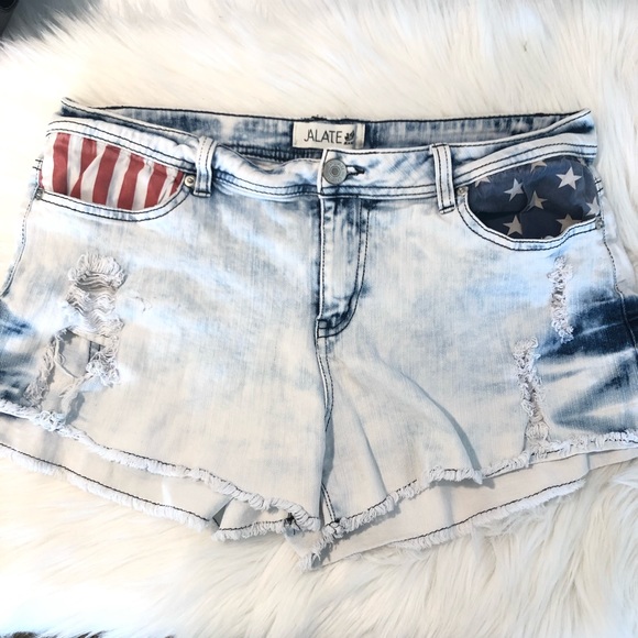 Jalate Pants - American Flag Distressed Denim Jeans